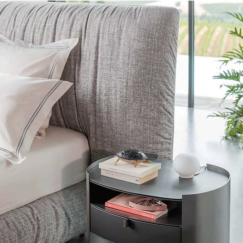 Alex Cotton Linen Fabric Wide Headboard Luxury Bed Frame